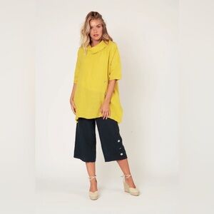 Suzy D SIERRA OVERSIZE 100% LINEN TUNIC WITH 3 BUTTON DETAIL L/XL